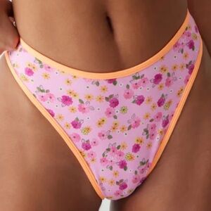 NWT Frankie’s Bikinis S Laura High Waist Cheeky Bikini Bottom Queens Bath Floral